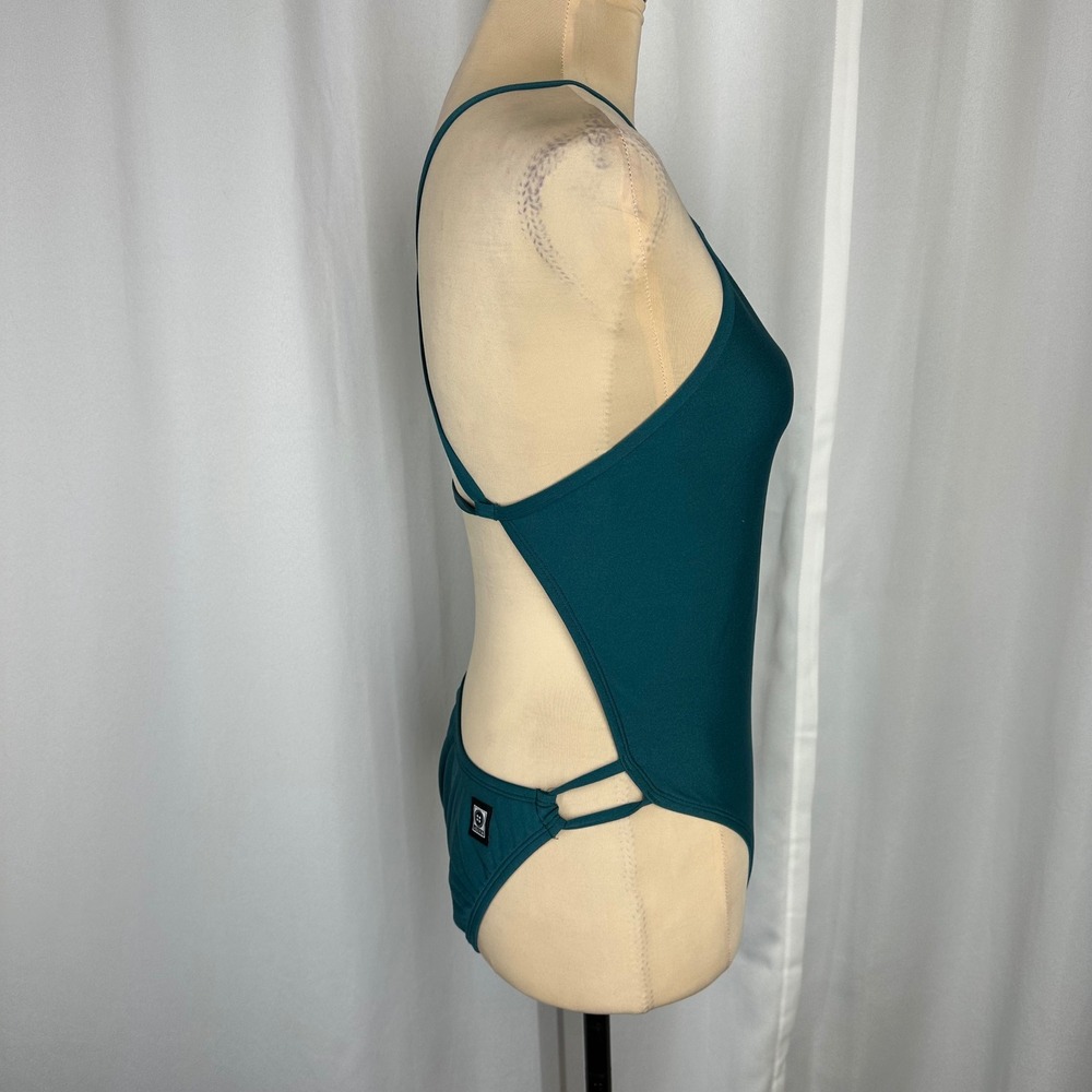 JOLYN Alyssa One Piece Swimsuit Size 34 US 8/10 Teal Open Back Athletic - Picture 4 of 12